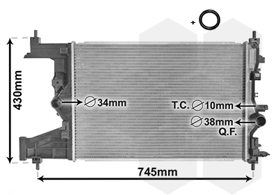 VAN WEZEL Køler, motorkøling 37002485 for OPEL