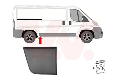 VAN WEZEL Pynte-/beskyttelsesliste, sidepanel 1651418 foran akslen for FIAT