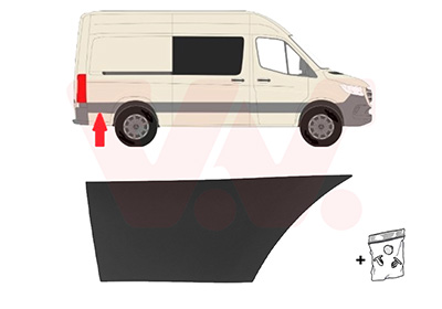 VAN WEZEL Pynte-/beskyttelsesliste, sidepanel 2973428 Sideinstallation for MERCEDES-BENZ