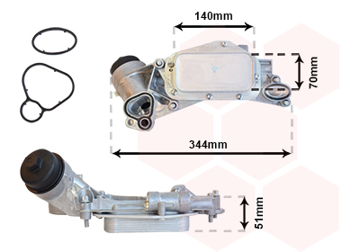 VAN WEZEL Oliekøler, motorolie 37013684 for OPEL