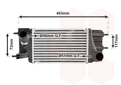 VAN WEZEL Ladeluftkøler 13014715 for NISSAN