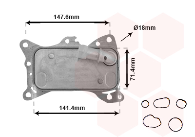 VAN WEZEL Oliekøler, motorolie 30013705 for MERCEDES-BENZ JEEP