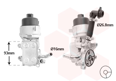 VAN WEZEL Oliekøler, motorolie 09013728 for FORD VOLVO DS