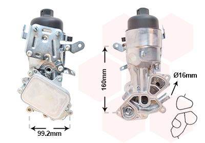 VAN WEZEL Oliekøler, motorolie 09013730 for DS