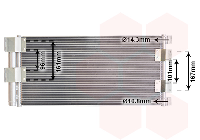 VAN WEZEL Kondensor, klimaanlæg 02005178 for ROV/TRI/JAG/AUS/MG LAND ROVER
