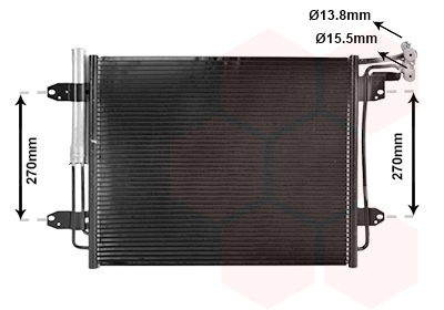 VAN WEZEL Kondensor, klimaanlæg 58015713 for VW