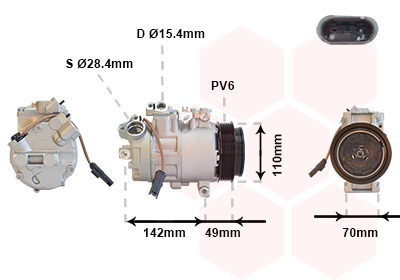 VAN WEZEL Kompressor, klimaanlæg 0600k411 for BMW