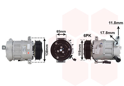 VAN WEZEL Kompressor, klimaanlæg 0101k700 for ALFA ROMEO