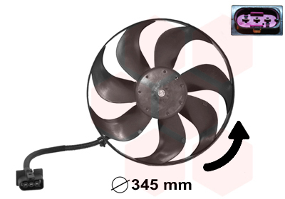 VAN WEZEL Ventilator, motorkøling 5888744 for VW