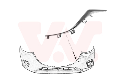 VAN WEZEL Pynte-/beskyttelsesliste, kofanger 2744581 foran til venstre for MAZDA