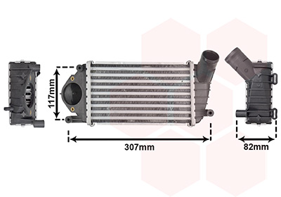VAN WEZEL Ladeluftkøler 58004194 for VW