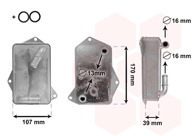 VAN WEZEL Oliekøler, automatisk gearkasse 03013712 for VW