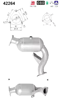 VEGAZ Katalysator ak326 venstre for AUDI