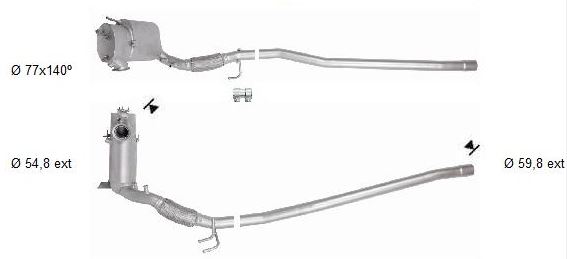VEGAZ Sod-/partikelfilter, udstødningssystem ak343 for VW