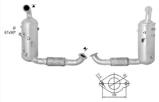 VEGAZ Sod-/partikelfilter, udstødningssystem fk355 for FORD