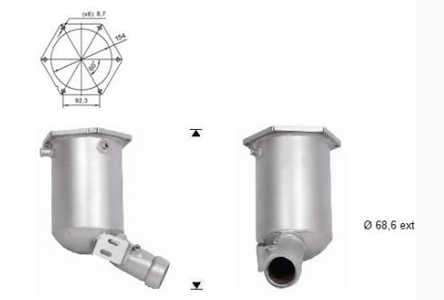 VEGAZ Sod-/partikelfilter, udstødningssystem MK-314 for MERCEDES-BENZ