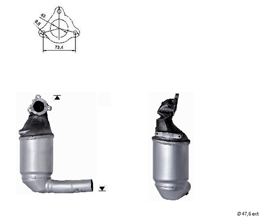 VEGAZ Katalysator ok882 foran for OPEL