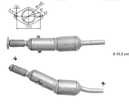 VEGAZ Sod-/partikelfilter, udstødningssystem RK-328SIC for RENAULT