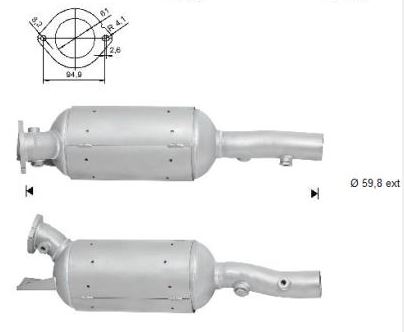 VEGAZ Sod-/partikelfilter, udstødningssystem RK-329SIC for RENAULT