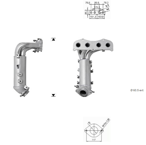 VEGAZ Katalysator tk804 foran for TOYOTA