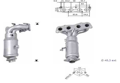 VEGAZ Katalysator tk842 foran for TOYOTA