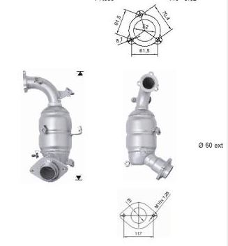 VEGAZ Katalysator tk875 foran for TOYOTA