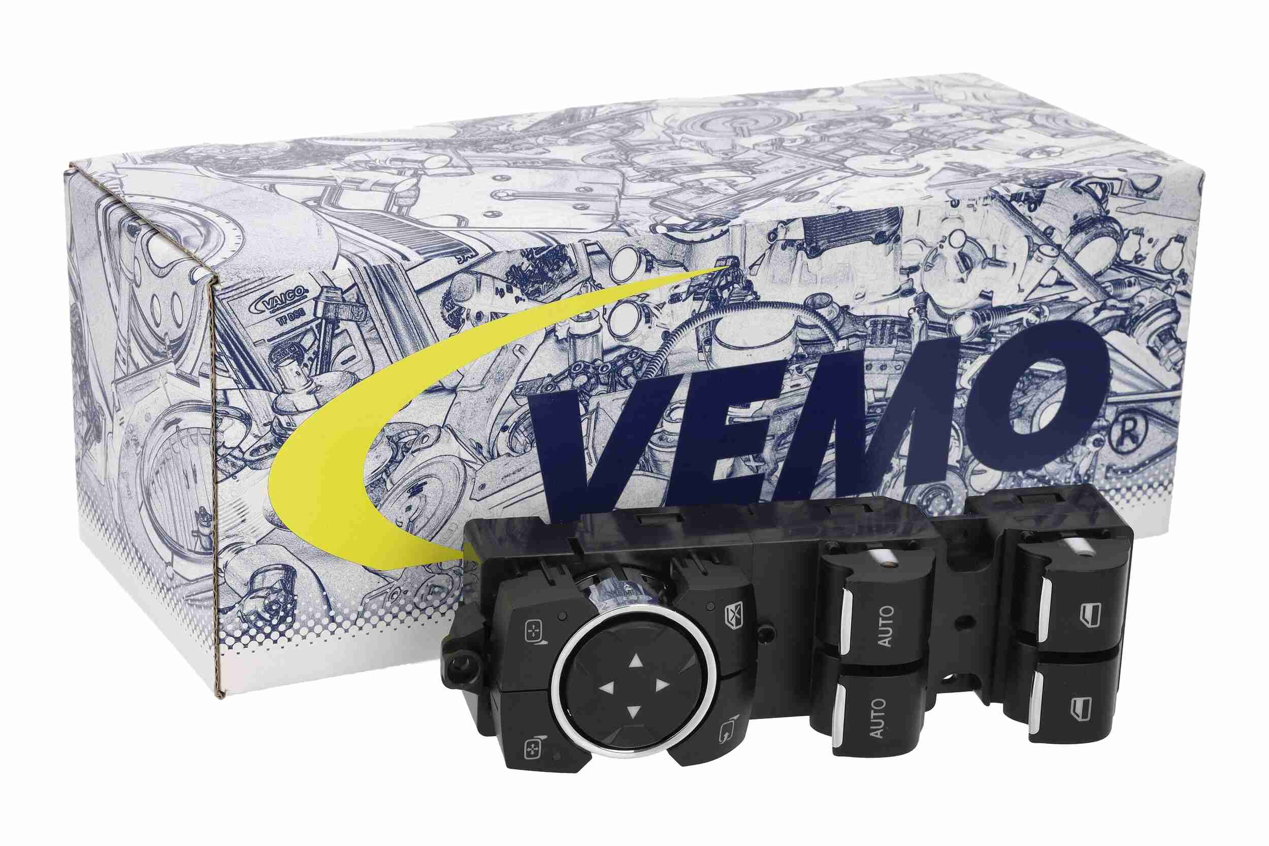 VEMO Kontakt, rudehejs v25730193 foran til venstre for FORD