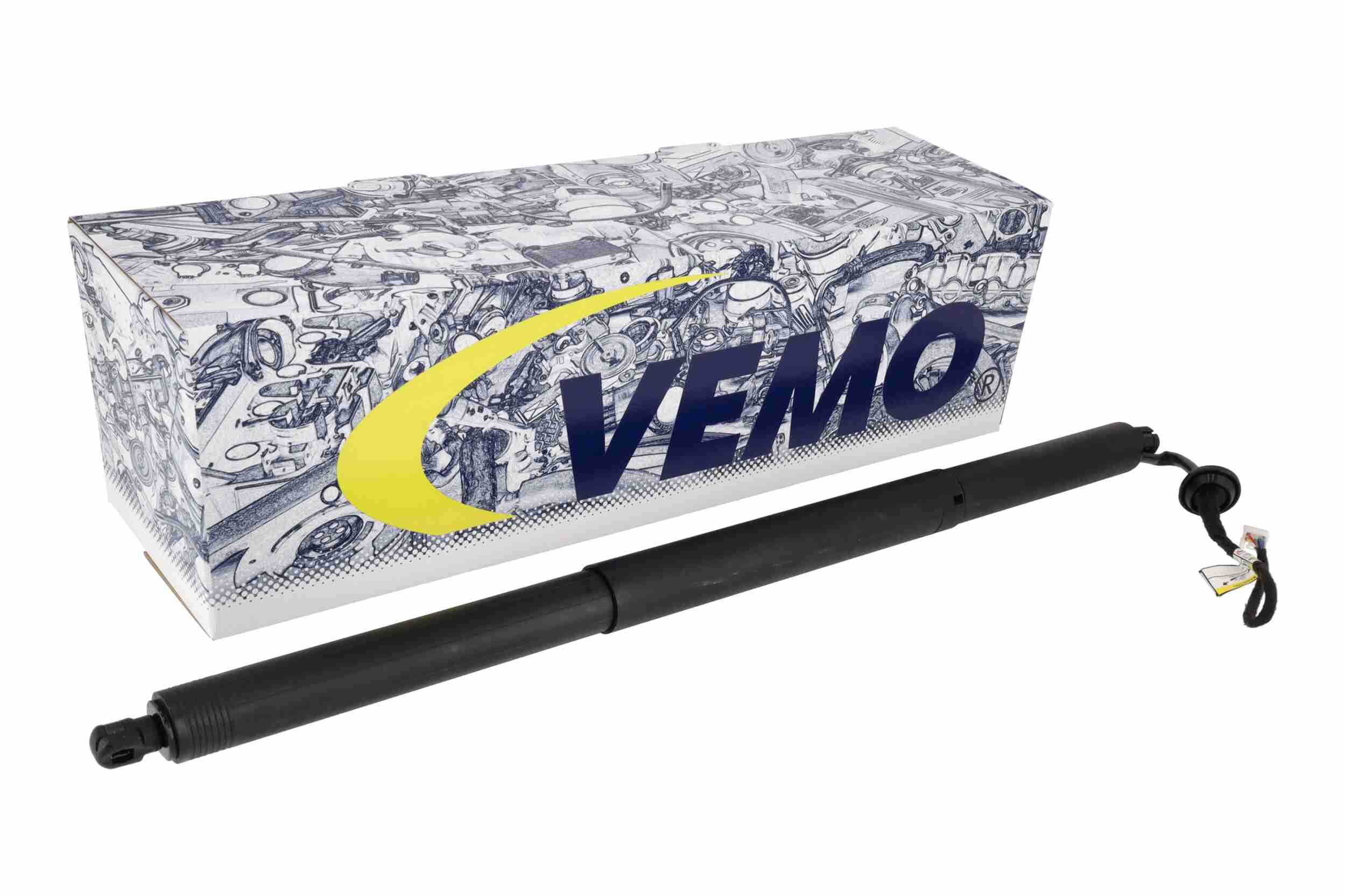 VEMO Elmotor, bagklap v58550006 bagved til venstre for TESLA