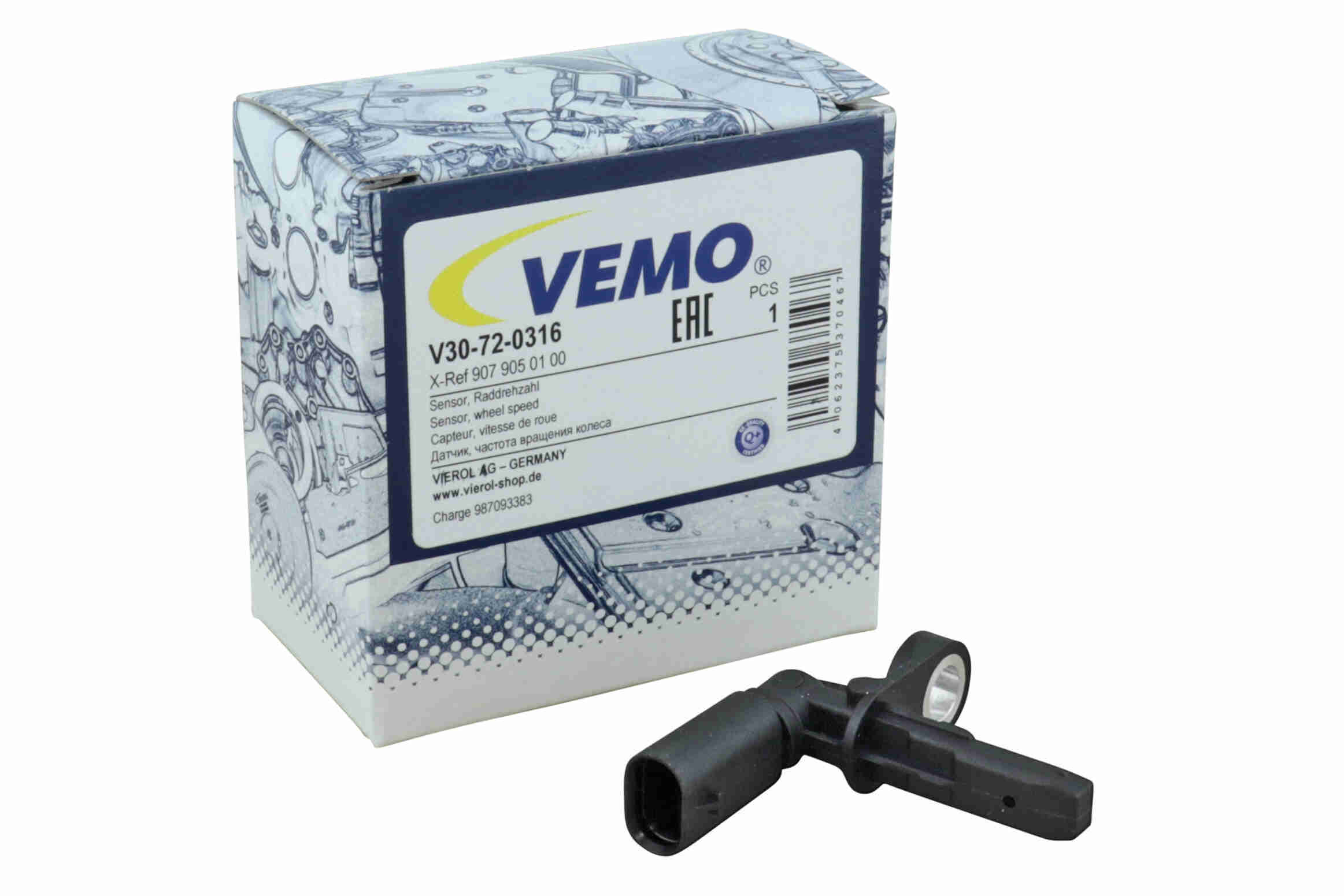 VEMO ABS Sensor v30720316 foraksel for MERCEDES-BENZ