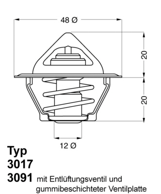 BORGWARNER Termostat, kølemiddel 301787d2 for DAEWOO