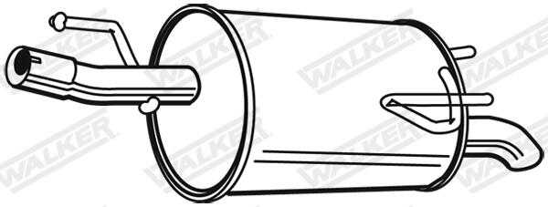 WALKER Bagerste lyddæmper 22787 for OPEL VAUXHALL
