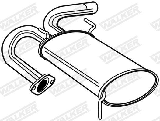 WALKER Bagerste lyddæmper 22904 for NISSAN