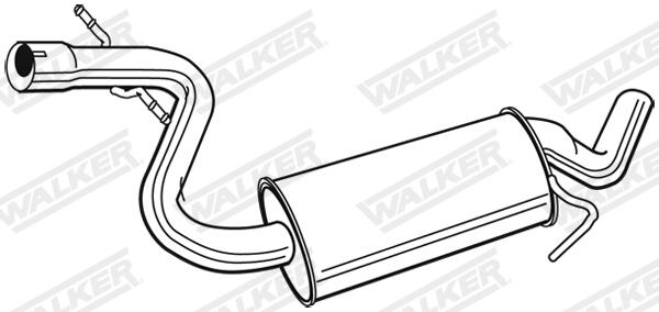 WALKER Midterste lyddæmper 23104 for VW