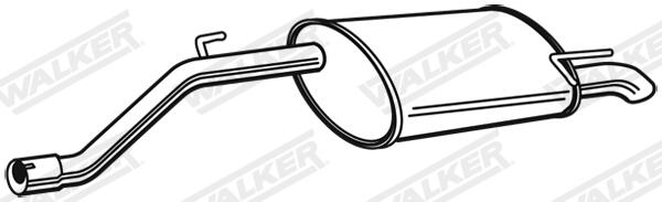 WALKER Bagerste lyddæmper 23348 for OPEL VAUXHALL