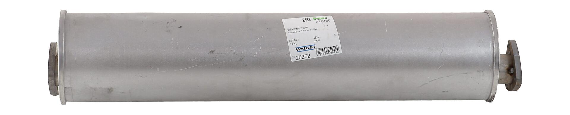 WALKER Midterste lyddæmper 25252 for VW