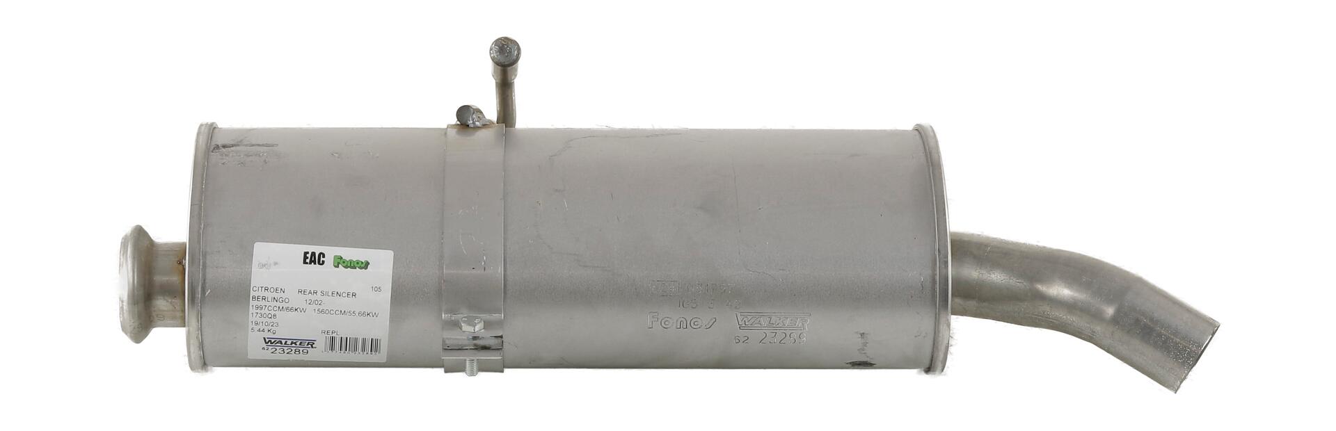 WALKER Bagerste lyddæmper 23289 for PEUGEOT CITROËN