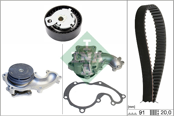 SCHAEFFLER INA Vandpumpe + tandremssæt 530014230 for FORD