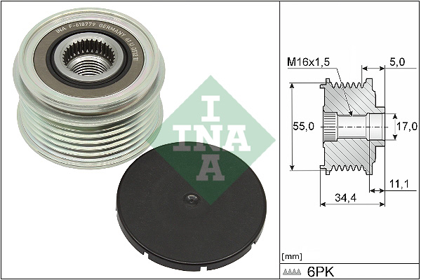 SCHAEFFLER INA Generator friløbskobling 535035710 for MERCEDES-BENZ