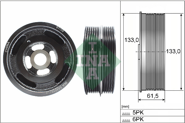 SCHAEFFLER INA Remskive, krumtapaksel 544016710 for FORD VOLVO
