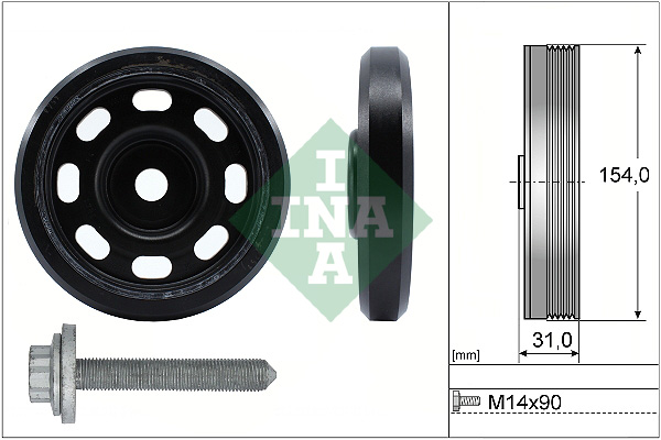 SCHAEFFLER INA Remskive, krumtapaksel 544017020 for VW