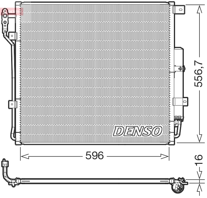 DENSO Kondensor, klimaanlæg dcn14004 for LAND ROVER