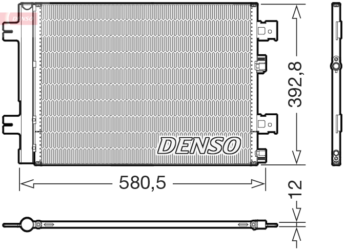 DENSO Kondensor, klimaanlæg dcn37005 for DACIA