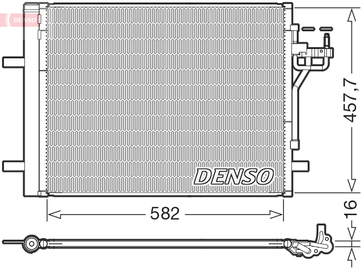 DENSO Kondensor, klimaanlæg dcn10056 for FORD