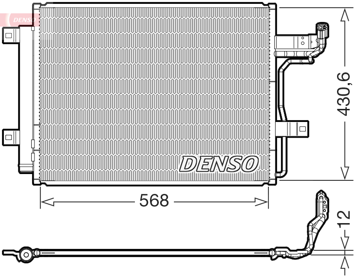 DENSO Kondensor, klimaanlæg dcn44019 for MAZDA