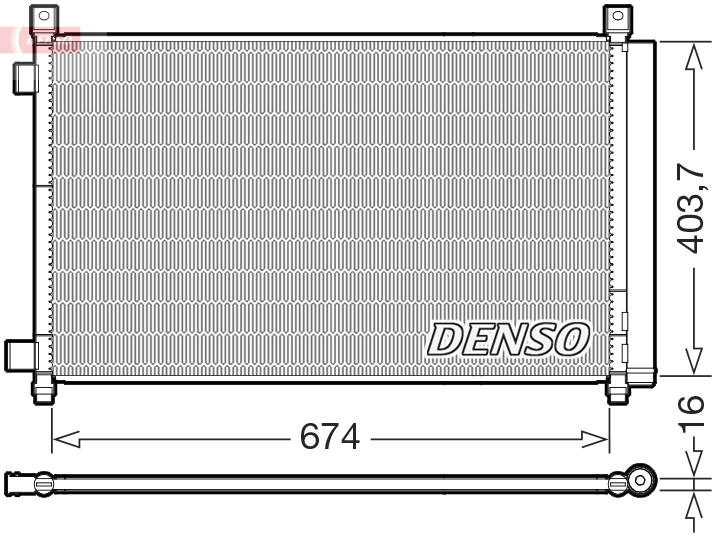 DENSO Kondensor, klimaanlæg dcn46036 for NISSAN