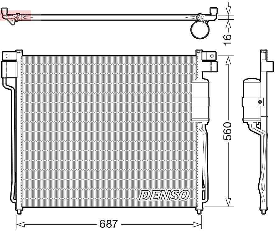 DENSO Kondensor, klimaanlæg dcn46037 for NISSAN