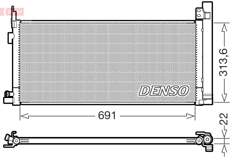 DENSO Kondensor, klimaanlæg dcn50124 for TOYOTA