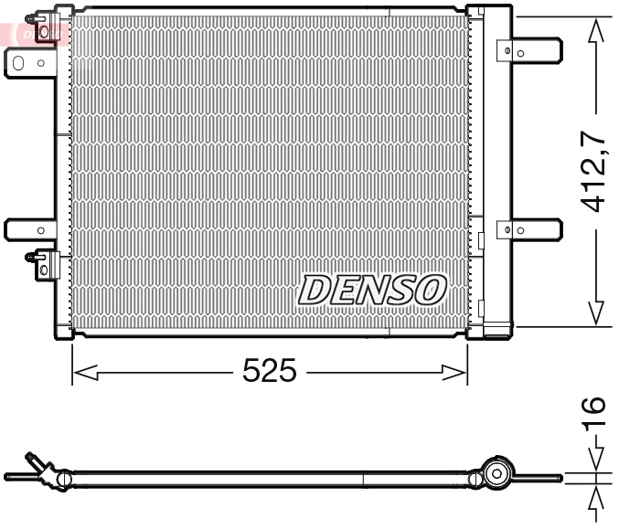 DENSO Kondensor, klimaanlæg dcn21022 for PEUGEOT