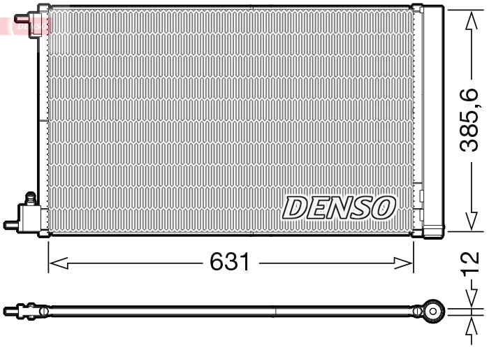 DENSO Kondensor, klimaanlæg dcn20039 for OPEL CHEVROLET VAUXHALL