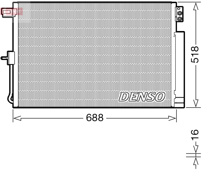 DENSO Kondensor, klimaanlæg dcn06019 for JEEP